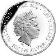 Niue Ten Dollars (50 Years of the Australian Decimal Currency) ELIZABETH II NIUE 2016 TEN DOLLARS IRB 5OZ 999 SILVER coin obverse Niue Ten Dollars (50 Years of the Australian Decimal Currency) ELIZABETH II NIUE 2016 TEN DOLLARS IRB 5OZ 999 SILVER coin obverse