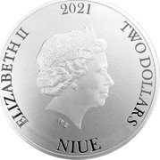 Niue Two Dollars Bitcoin 2021  BU ELIZABETH II 2021 TWO DOLLARS IRB NIUE coin obverse Niue Two Dollars Bitcoin 2021  BU ELIZABETH II 2021 TWO DOLLARS IRB NIUE coin obverse