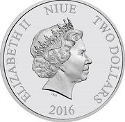 Niue Two Dollars (Dory) ELIZABETH II NIUE TWO DOLLARS IRB 2016 coin obverse