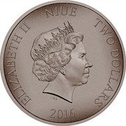 Niue Two Dollars Samurai 2016  Proof ELIZABETH II NIUE TWO DOLLARS IRB 2016 coin obverse Niue Two Dollars Samurai 2016  Proof ELIZABETH II NIUE TWO DOLLARS IRB 2016 coin obverse