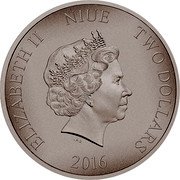 Niue Two Dollars Vikings 2016  Proof ELIZABETH II NIUE 2016 TWO DOLLARS IRB coin obverse Niue Two Dollars Vikings 2016  Proof ELIZABETH II NIUE 2016 TWO DOLLARS IRB coin obverse