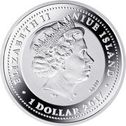 Niue 1 Dollar (Cockerel on a Stick) ELIZABETH II NIUE ISLAND IRB AG 999 1 DOLLAR 2017 coin obverse Niue 1 Dollar (Cockerel on a Stick) ELIZABETH II NIUE ISLAND IRB AG 999 1 DOLLAR 2017 coin obverse