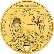 Niue 10 Dollars (ElizabethCzech Lion) 1/4 OZ AU 999.9 ČESKÁ REPUBLIKA coin reverse