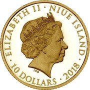 Niue 10 Dollars (Hans Christian Andersen) ELIZABETH II NIUE ISLAND IRB 10 DOLLARS 2018 coin obverse