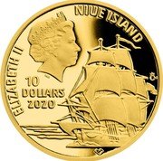 Niue 10 Dollars (James Cook) ELIZABETH II NIUE ISLAND IRB 10 DOLLARS 2020 CM coin obverse