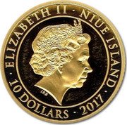 Niue 10 Dollars (John F. Kennedy) ELIZABETH II NIUE ISLAND IRB 10 DOLLARS 2017 coin obverse Niue 10 Dollars (John F. Kennedy) ELIZABETH II NIUE ISLAND IRB 10 DOLLARS 2017 coin obverse