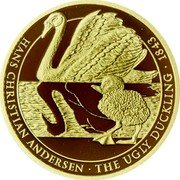 Niue 10 Dollars (Ugly Duckling) HANS CHRISTIAN ANDERSEN THE UGLY DUCKLING 1843 coin reverse