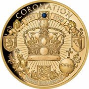 Niue 100 Dollars (Coronation 65th Anniversary) CORONATION 1953 2018 QUEEN ELIZABETH II coin reverse