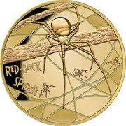 Niue 100 Dollars (Red Back Spider) RED-BACK SPIDER coin reverse
