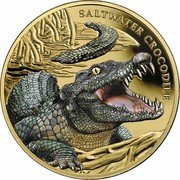 Niue 100 Dollars (Saltwater Crocodile) SALTWATER CROCODILE coin reverse