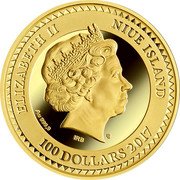Niue 100 Dollars The World of Your Soul 2017  Proof ELIZABETH II NIUE ISLAND IRB AU 999,9 100 DOLLARS 2017 coin obverse Niue 100 Dollars The World of Your Soul 2017  Proof ELIZABETH II NIUE ISLAND IRB AU 999,9 100 DOLLARS 2017 coin obverse