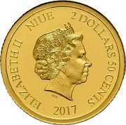 Niue 2 Dollars 50 Cents Grace Kelly 2017  BU ELIZABETH II NIUE 2 DOLLARS 50 CENTS IRB 2017 coin obverse Niue 2 Dollars 50 Cents Grace Kelly 2017  BU ELIZABETH II NIUE 2 DOLLARS 50 CENTS IRB 2017 coin obverse