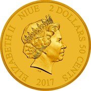 Niue 2 Dollars 50 Cents (Mickey's Christmas Carol) ELIZABETH II NIUE 2 DOLLARS 50 CENTS IRB 2017 coin obverse Niue 2 Dollars 50 Cents (Mickey's Christmas Carol) ELIZABETH II NIUE 2 DOLLARS 50 CENTS IRB 2017 coin obverse