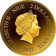 Niue 2 Dollars 50 Cents (Prince Philip) ELIZABETH II NIUE 2 DOLLARS 50 CENTS IRB 2021 coin obverse