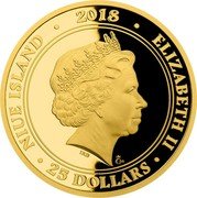 Niue 25 Dollars (100th Anniversary of RAF) NIUE ISLAND 2018 ELIZABETH II IRB CM 25 DOLLARS coin obverse