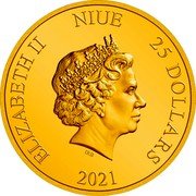 Niue 25 Dollars (Anakin Skywalker) ELIZABETH II NIUE 25 DOLLARS IRB 2021 coin obverse Niue 25 Dollars (Anakin Skywalker) ELIZABETH II NIUE 25 DOLLARS IRB 2021 coin obverse