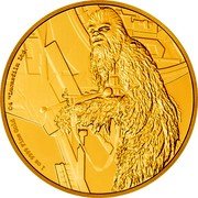 Niue 25 Dollars Chewbacca 2017  Proof 1/4 OZ 9999 FINE GOLD © & TM LUCASFILM LTD. coin reverse Niue 25 Dollars Chewbacca 2017  Proof 1/4 OZ 9999 FINE GOLD © & TM LUCASFILM LTD. coin reverse