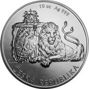 Niue 25 Dollars (Czech Lion. Coat of Arms) 10 OZ AG 999 ČESKÁ REPUBLIKA coin reverse
