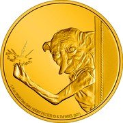 Niue 25 Dollars (Dobby the House Elf) 1/4 OZ 9999 FINE GOLD HARRY POTTER © & TM WBEI. (S21) coin reverse Niue 25 Dollars (Dobby the House Elf) 1/4 OZ 9999 FINE GOLD HARRY POTTER © & TM WBEI. (S21) coin reverse