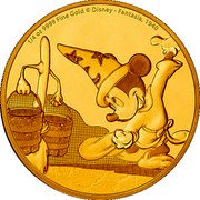 Niue 25 Dollars Fantasia 2017  Proof 1/4 OZ 9999 FINE GOLD © DISNEY - FANTASIA, 1940 coin reverse Niue 25 Dollars Fantasia 2017  Proof 1/4 OZ 9999 FINE GOLD © DISNEY - FANTASIA, 1940 coin reverse