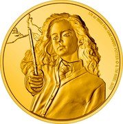 Niue 25 Dollars (Hermione Granger) 1/4 OZ 9999 FINE GOLD HARRY POTTER © & TM WBEI. (S20) coin reverse Niue 25 Dollars (Hermione Granger) 1/4 OZ 9999 FINE GOLD HARRY POTTER © & TM WBEI. (S20) coin reverse