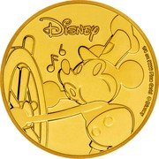 Niue 25 Dollars (Mickey Mouse. Steamboat Willie) DISNEY 1/4 OZ 9999 FINE GOLD © DISNEY coin reverse