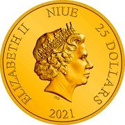 Niue 25 Dollars (Samwise Gamgee) ELIZABETH II NIUE 25 DOLLARS IRB 2021 coin obverse Niue 25 Dollars (Samwise Gamgee) ELIZABETH II NIUE 25 DOLLARS IRB 2021 coin obverse