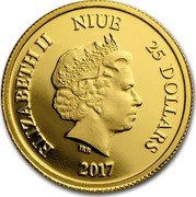 Niue 25 Dollars (Snow White with Dwarfs) ELIZABETH II NIUE 25 DOLLARS IRB 2017 coin obverse Niue 25 Dollars (Snow White with Dwarfs) ELIZABETH II NIUE 25 DOLLARS IRB 2017 coin obverse