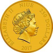 Niue 250 Dollars (C-3PO) ELIZABETH II NIUE 250 DOLLARS IRB 2017 coin obverse Niue 250 Dollars (C-3PO) ELIZABETH II NIUE 250 DOLLARS IRB 2017 coin obverse