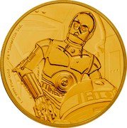 Niue 250 Dollars (C-3PO) 1 OZ 9999 FINE GOLD © & TM LUCASFILM LTD. coin reverse Niue 250 Dollars (C-3PO) 1 OZ 9999 FINE GOLD © & TM LUCASFILM LTD. coin reverse