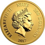Niue 250 Dollars (Darth Vader) ELIZABETH II NIUE 250 DOLLARS IRB 2017 coin obverse Niue 250 Dollars (Darth Vader) ELIZABETH II NIUE 250 DOLLARS IRB 2017 coin obverse