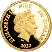 Niue 250 Dollars Elizabeth II - Roaring Lion 2022 Proof. ALL YOUR WORDS ARE TRUE on reverse ELIZABETH II NIUE 250 DOLLARS IRB 2021 coin obverse Niue 250 Dollars Elizabeth II - Roaring Lion 2022 Proof. ALL YOUR WORDS ARE TRUE on reverse ELIZABETH II NIUE 250 DOLLARS IRB 2021 coin obverse