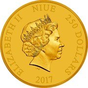 Niue 250 Dollars (Luke Skywalker) ELIZABETH II NIUE 250 DOLLARS IRB 2017 coin obverse Niue 250 Dollars (Luke Skywalker) ELIZABETH II NIUE 250 DOLLARS IRB 2017 coin obverse