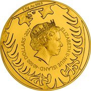 Niue 40 000 Dollars (Elizabeth II Czech Lion) 5 KG AU 999.9 ELIZABETH II NIUE ISLAND 40 000 DOLLARS 2021 IRB CM coin obverse Niue 40 000 Dollars (Elizabeth II Czech Lion) 5 KG AU 999.9 ELIZABETH II NIUE ISLAND 40 000 DOLLARS 2021 IRB CM coin obverse