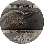 Niue Five Cents Ichthyosaurus 2021  UNC ICHTHYOSAURUS MUONIONALUSTA .999 METEORITE coin reverse