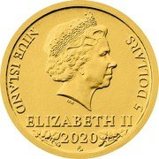 Niue 5 Dollars (A two-tailed Czech Lion) IRB NIUE ISLAND ELIZABETH II 5 DOLLARS 2020 CM coin obverse