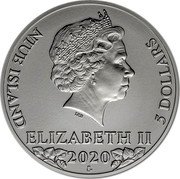 Niue 5 Dollars (A two-tailed Czech Lion) IRB NIUE ISLAND ELIZABETH II 5 DOLLARS 2020 CM coin obverse