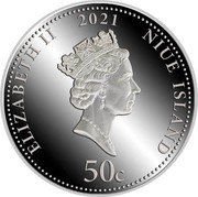 Niue 50 Cents Elizabeth II Year of the Ox 2021  Proof ELIZABETH II 2021 NIUE ISLAND 50 C coin obverse Niue 50 Cents Elizabeth II Year of the Ox 2021  Proof ELIZABETH II 2021 NIUE ISLAND 50 C coin obverse
