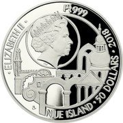 Niue 50 Dollars (Church of St. John of Nepomuk at Zelena Hora) ELIZABETH II PT999 IRB CM NIUE ISLAND 50 DOLLARS 2018 coin obverse