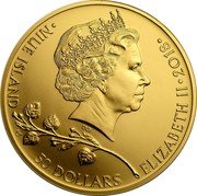 Niue 50 Dollars (Coat of Arms. Czech Lion) IRB NIUE ISLAND 50 DOLLARS ELIZABETH II 2018 coin obverse Niue 50 Dollars (Coat of Arms. Czech Lion) IRB NIUE ISLAND 50 DOLLARS ELIZABETH II 2018 coin obverse
