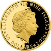 Niue 50 Dollars (Ema Destinnova) ELIZABETH II NIUE ISLAND CM IRB 50 DOLLARS 2018 coin obverse