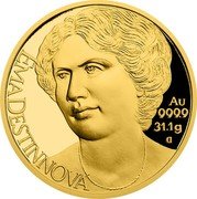 Niue 50 Dollars (Ema Destinnova) EMA DESTINNOVÁ AU 999.9 31.1G coin reverse
