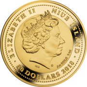 Niue 50 Dollars Polish Independence 2018 mw ELIZABETH II NIUE ISLAND IRB AU 999,9 1 OZ 50 DOLLARS 2018 coin obverse