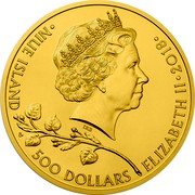 Niue 500 Dollars (Coat of Arms. Czech Lion) IRB NIUE ISLAND 500 DOLLARS ELIZABETH II 2018 coin obverse Niue 500 Dollars (Coat of Arms. Czech Lion) IRB NIUE ISLAND 500 DOLLARS ELIZABETH II 2018 coin obverse