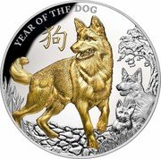 Niue 8 Dollars Year of the Dog 2018  Proof YEAR OF THE DOG 狗 coin reverse Niue 8 Dollars Year of the Dog 2018  Proof YEAR OF THE DOG 狗 coin reverse