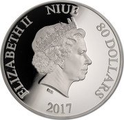 Niue 80 Dollars (Grace Kelly) ELIZABETH II NIUE 80 DOLLARS IRB 2017 coin obverse