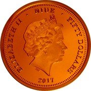 Niue Fifty Dollars (40 Years of Williams) ELIZABETH II NIUE FIFTY DOLLARS IRB 2017 coin obverse Niue Fifty Dollars (40 Years of Williams) ELIZABETH II NIUE FIFTY DOLLARS IRB 2017 coin obverse