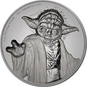 Niue Five Dollars (Star Wars. Yoda) 2 OZ 999 FINE SILVER © & TM LUCASFILM LTD. coin reverse Niue Five Dollars (Star Wars. Yoda) 2 OZ 999 FINE SILVER © & TM LUCASFILM LTD. coin reverse