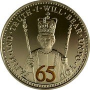 Niue One Dollar (65th Anniversary of the Coronation) FAITH AND TRUTH I WILL BEAR UNTO YOU 65 coin reverse Niue One Dollar (65th Anniversary of the Coronation) FAITH AND TRUTH I WILL BEAR UNTO YOU 65 coin reverse