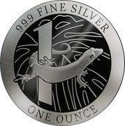 Niue One Dollar Gecko 2020 999 FINE SILVER 1 ONE OUNCE coin reverse